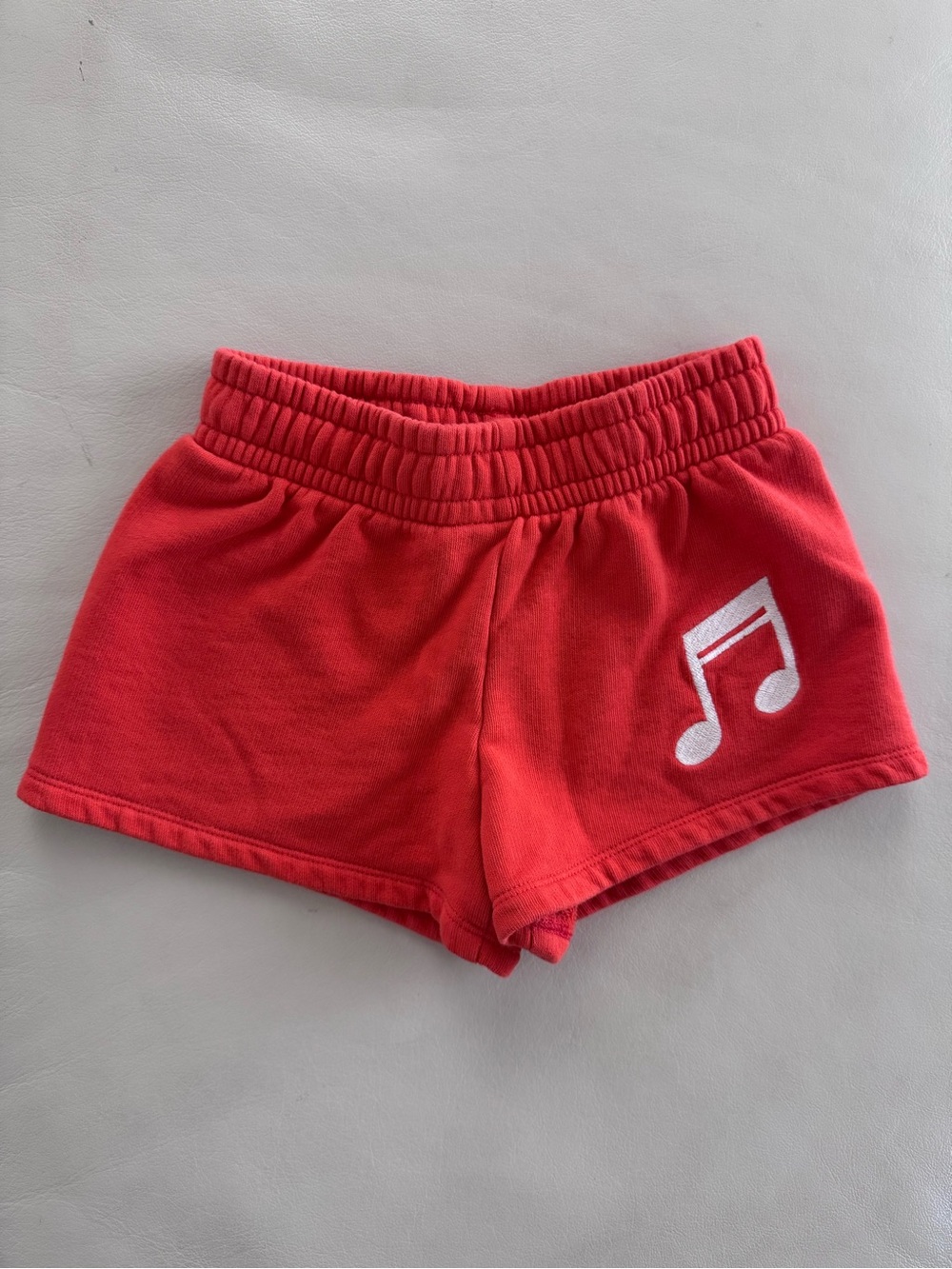 Mini Rodini - Organic Cotton Kids Orange Music Note Shorts, Size 92/98, 1.5-3Yrs